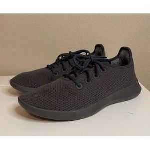 Allbirds Mens Sz 9 Tree Runners Shoes Black Sneakers Low Top Lace Up Knit